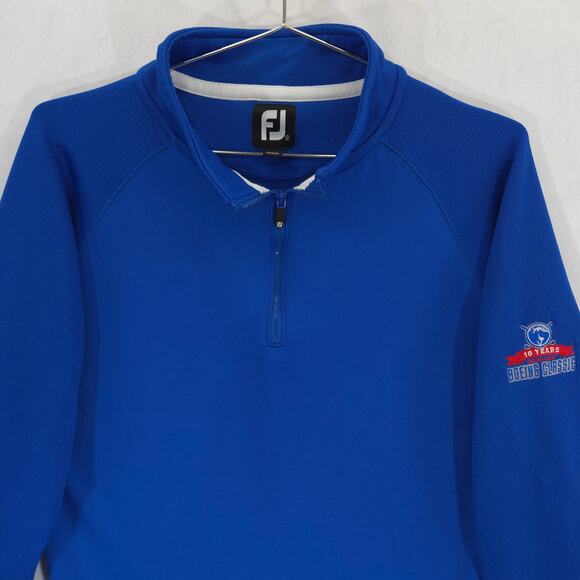 FootJoy Sweater Mens S Blue Boeing Classic Ribbed 1/4 Zip Long Sleeve Pullover - Picture 2 of 15